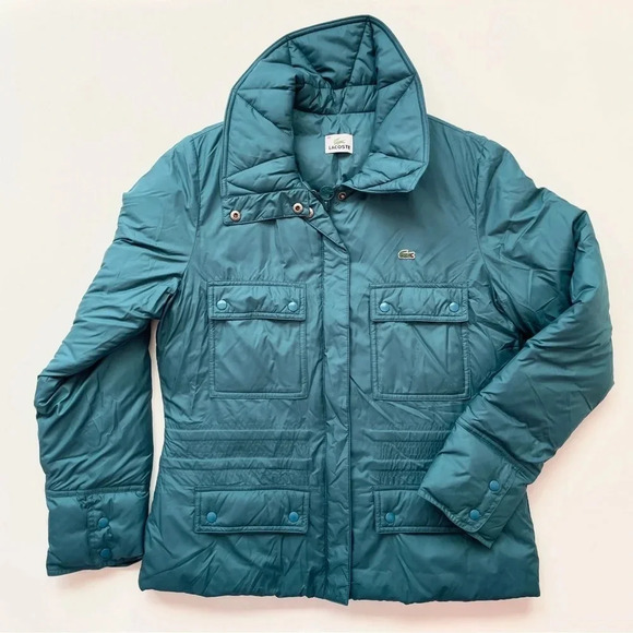 Lacoste Jackets & Blazers - LACOSTE Turquoise Puffer Padded Down Jacket